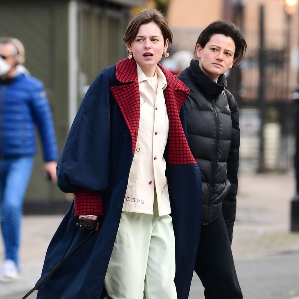 JW ANDERSON Beige Trench Coat with Plaid Accents - Picture 6 of 7
